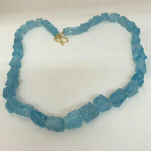 Aquamarine crystal bead necklace
