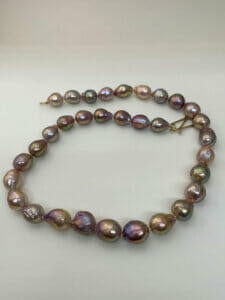 Chinese natural metallic freshwater pearl necklace
