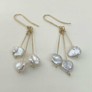 freshwater keshi pearls Pearl sprays earrings