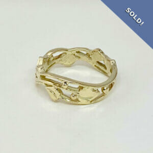 Leaf and vine yellow gold ring - Sold