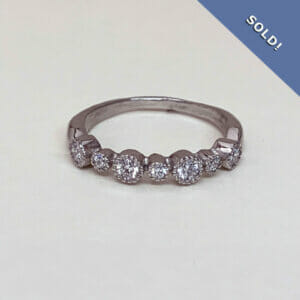 Platinum ring with big and little diamond design (Sold)