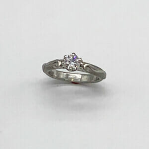 Simple engagement ring has frosted background