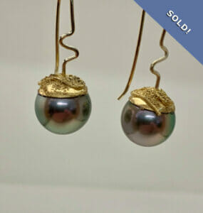 south sea pearl drop earrings-sold
