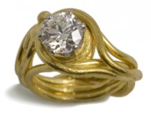 “The 20 Year Anniversary Ring” 1.75 ct. ideal cut diamond in 22k gold