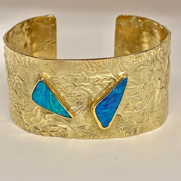 18k and 22k Gold Cuff with Boulder Opals