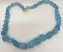 Aquamarine crystal beads necklace