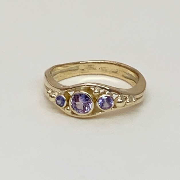 Pastel purple sapphire ring