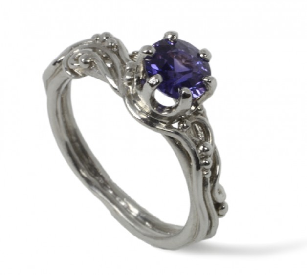 950 platinum ring with purple sapphire available in Boston, Cambridge at Daniel R. Spirer Jewelers