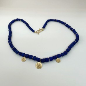 Afghani lapis chunk beads