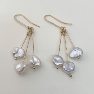 freshwater keshi pearls Pearl sprays earrings