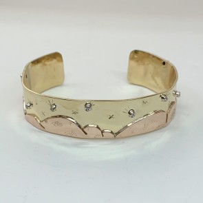 yellow and pink gold diamond bracelet