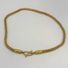 Handmade 22k gold double loop-in-loop chain