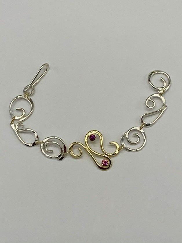 Loop de Loop Bracelet with Pink Sapphires