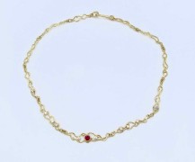 Moonbeams Necklace with Ruby and Diamonds