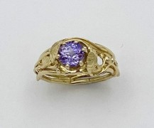 Purple Sapphire Vine and Leaf Ring Purple Sapphire Vine and Leaf Ring