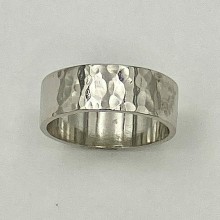 Platinum Hammered Wedding Band