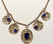 18K yellow gold Tanzanite necklace with diamond accents
