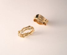 18k pink and yellow gold wedding bands