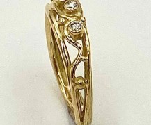 Open Work Three Diamond Ring Side View