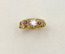 Diamonds and Purple Sapphire Ring