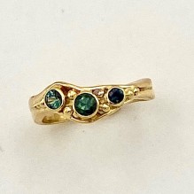 Three Montana Sapphire Ring