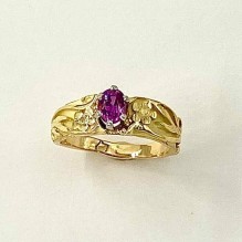 Pink Sapphire Ring With Flowers