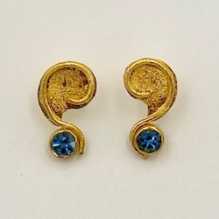 22k Gold and Aquamarine Earrings