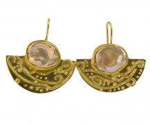 Keshi pearl earrings in 18k and 22k gold