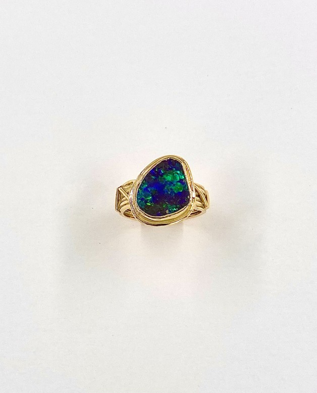 Men’s boulder opal ring