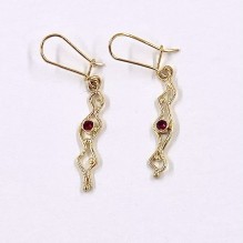 Moonbeam Earrings with Rubies
