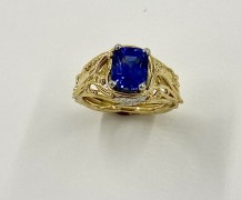 4.00 ct. Natural Color Blue Sapphire Leaf and Branch Ring