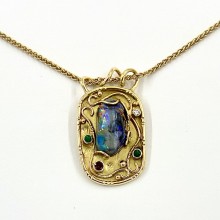 Abstract Boulder Opal Pendant