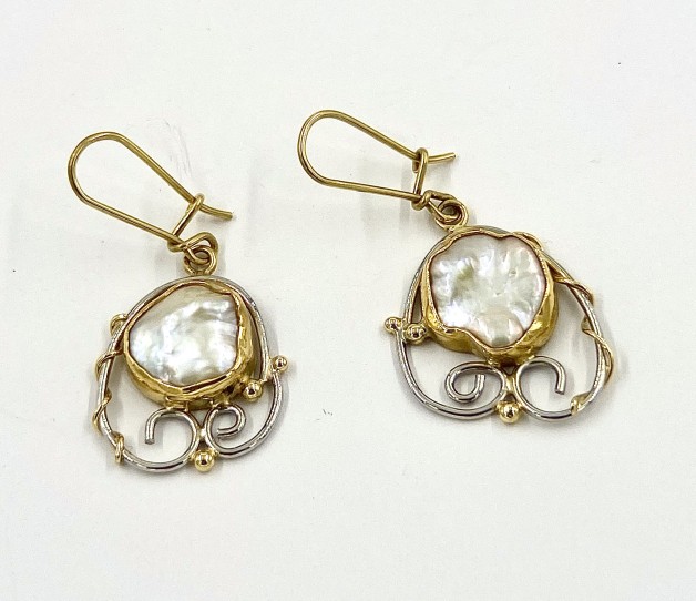 18k, 22k and Platinum Keshi Pearl Earrings