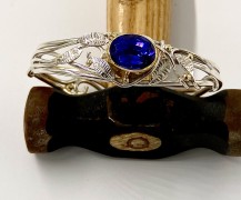 Custom Silver and Gold Bracelet with Tanzanite