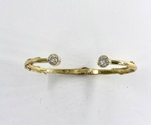 18k Yellow Gold Cuff Bracelet with Diamonds