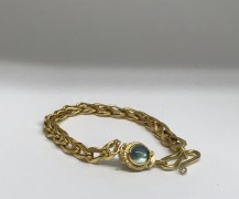 22k Handmade Chain Bracelet with Rainbow Moonstone 22k Handmade Chain Bracelet with Rainbow Moonstone