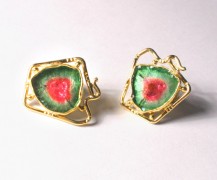 Watermelon Tourmalines in 22k and 18k gold