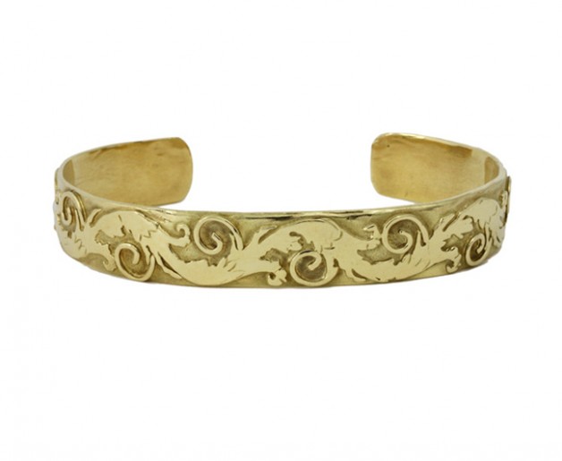 18k yellow gold cuff bracelet at Spirer Jewelers of Boston, Cambridge