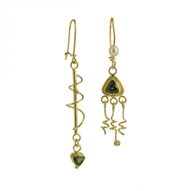 earrings: 18k and 22k gold 