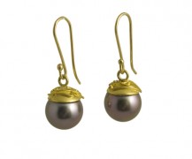 South Sea Black Pearls and 22k gold