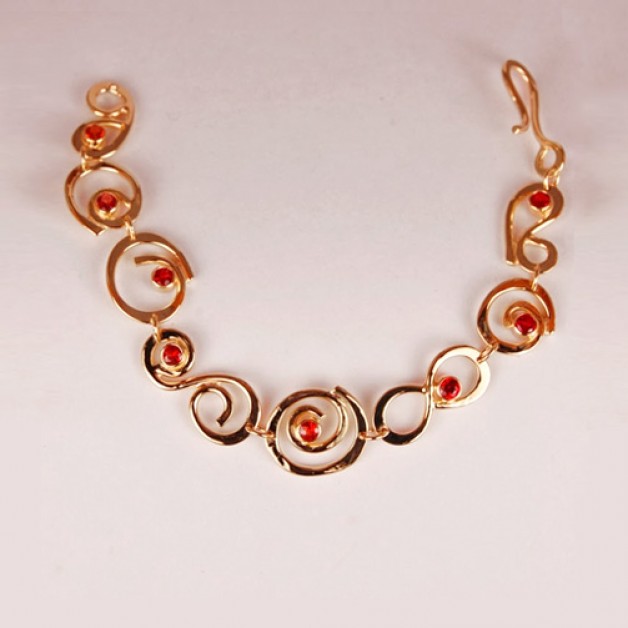 Bracelet: loop de loop chains with orange sapphires from my new German source