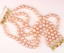 Pearl bracelet, fancy sapphires and diamonds