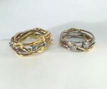 18k yellow and white gold wedding bands